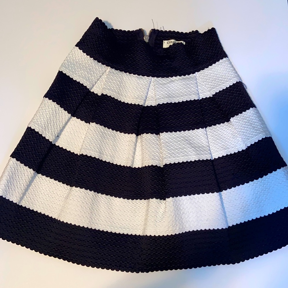 Navy/White Striped Skirt